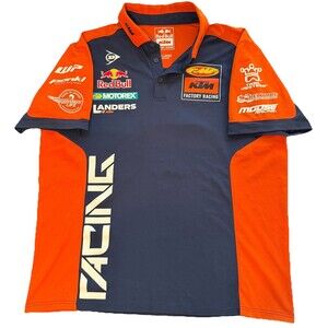 KTM Red Bull Collared Jersey Motorcross Biking Orange Mens Size XXL